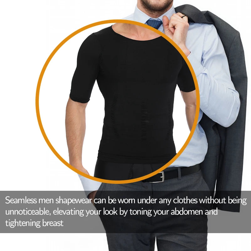 1/2 PCS Men Body Shaper T-Shirt Slimming Shapewear Corrective Posture Belly Control Compression Man Modeling Underwear Corset