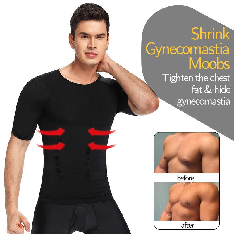1/2 PCS Men Body Shaper T-Shirt Slimming Shapewear Corrective Posture Belly Control Compression Man Modeling Underwear Corset
