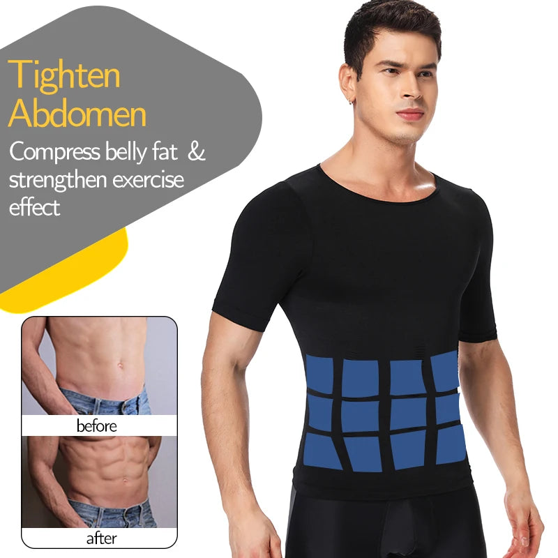 1/2 PCS Men Body Shaper T-Shirt Slimming Shapewear Corrective Posture Belly Control Compression Man Modeling Underwear Corset