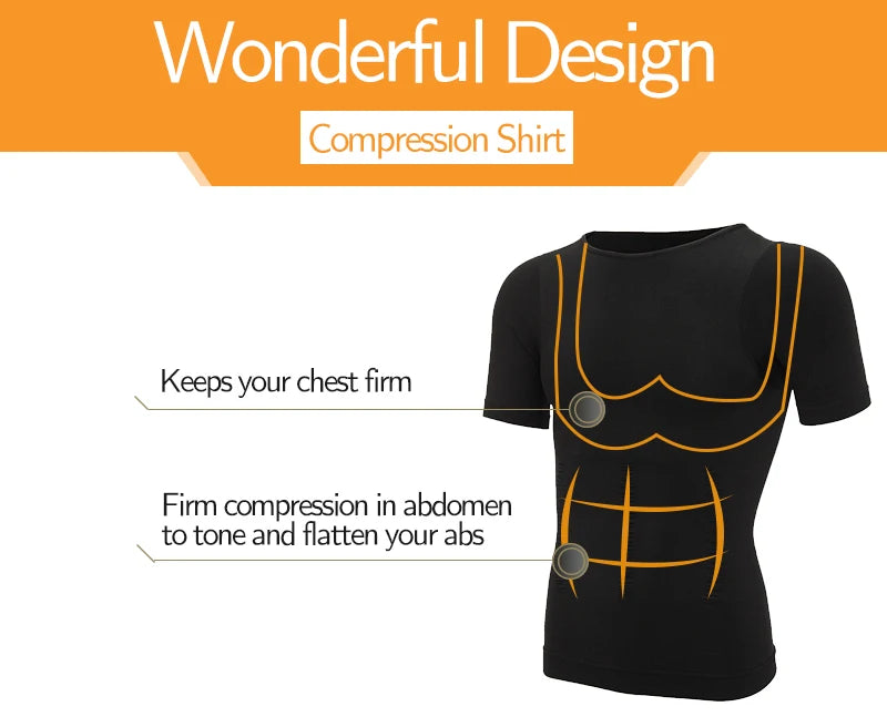 1/2 PCS Men Body Shaper T-Shirt Slimming Shapewear Corrective Posture Belly Control Compression Man Modeling Underwear Corset