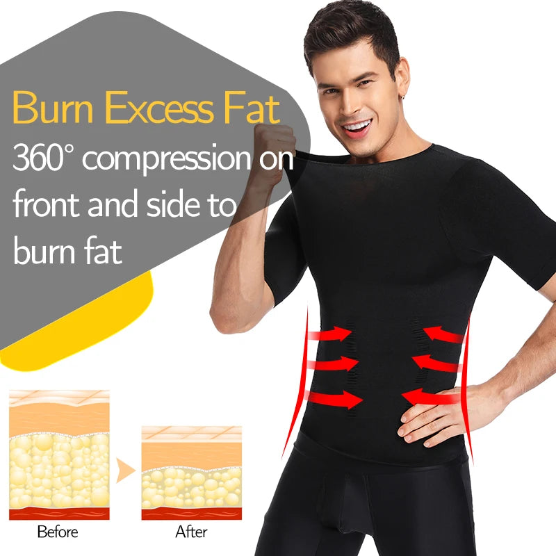 1/2 PCS Men Body Shaper T-Shirt Slimming Shapewear Corrective Posture Belly Control Compression Man Modeling Underwear Corset
