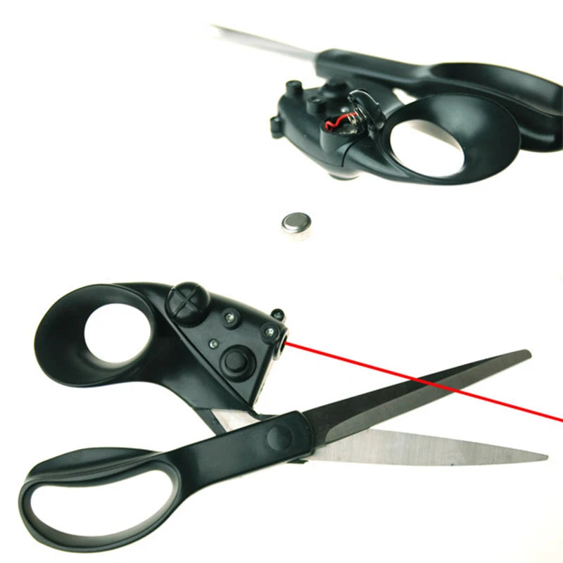 Laser Guided Scissors Fabric Cutting Straight Line Guide Sewing DIY Craft Tool