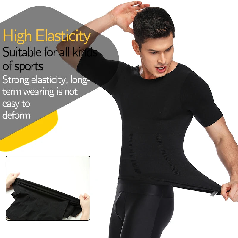 1/2 PCS Men Body Shaper T-Shirt Slimming Shapewear Corrective Posture Belly Control Compression Man Modeling Underwear Corset