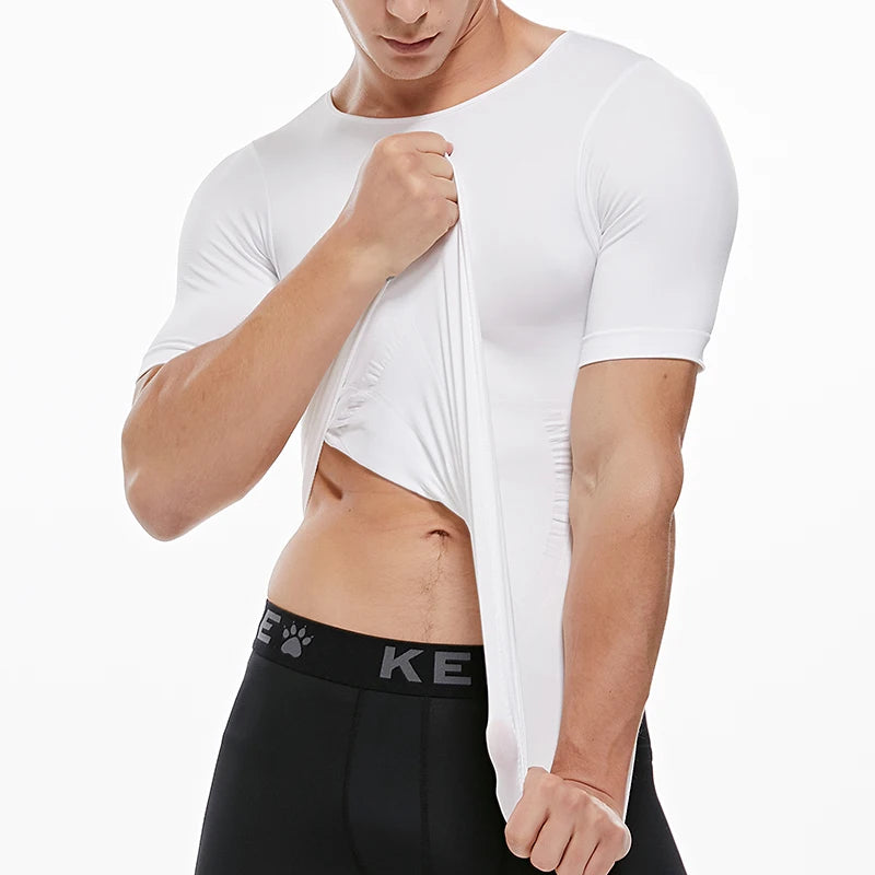 1/2 PCS Men Body Shaper T-Shirt Slimming Shapewear Corrective Posture Belly Control Compression Man Modeling Underwear Corset