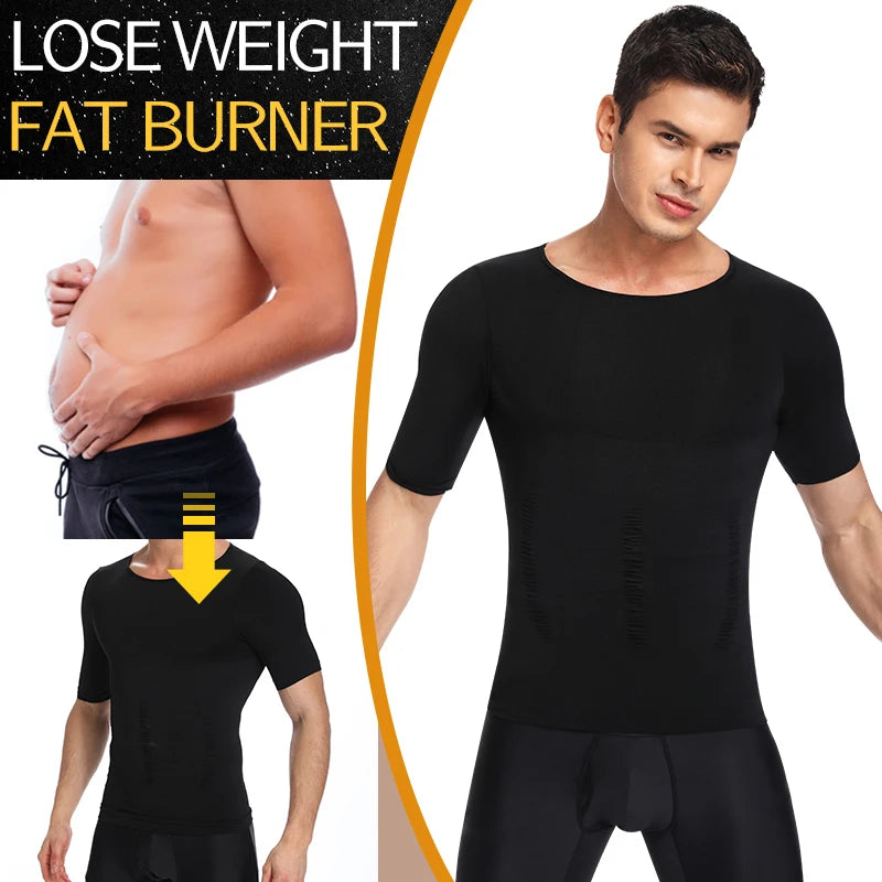 1/2 PCS Men Body Shaper T-Shirt Slimming Shapewear Corrective Posture Belly Control Compression Man Modeling Underwear Corset