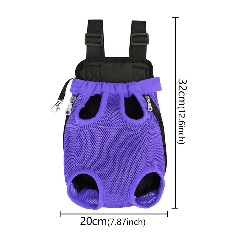 Double Shoulder Breathable Portable Travel Pet Carrier Backpack Mesh Carrier Breathable Shoulder Handle Bags for Small Dog Cats