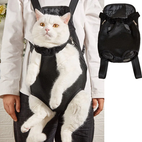 Double Shoulder Breathable Portable Travel Pet Carrier Backpack Mesh Carrier Breathable Shoulder Handle Bags for Small Dog Cats