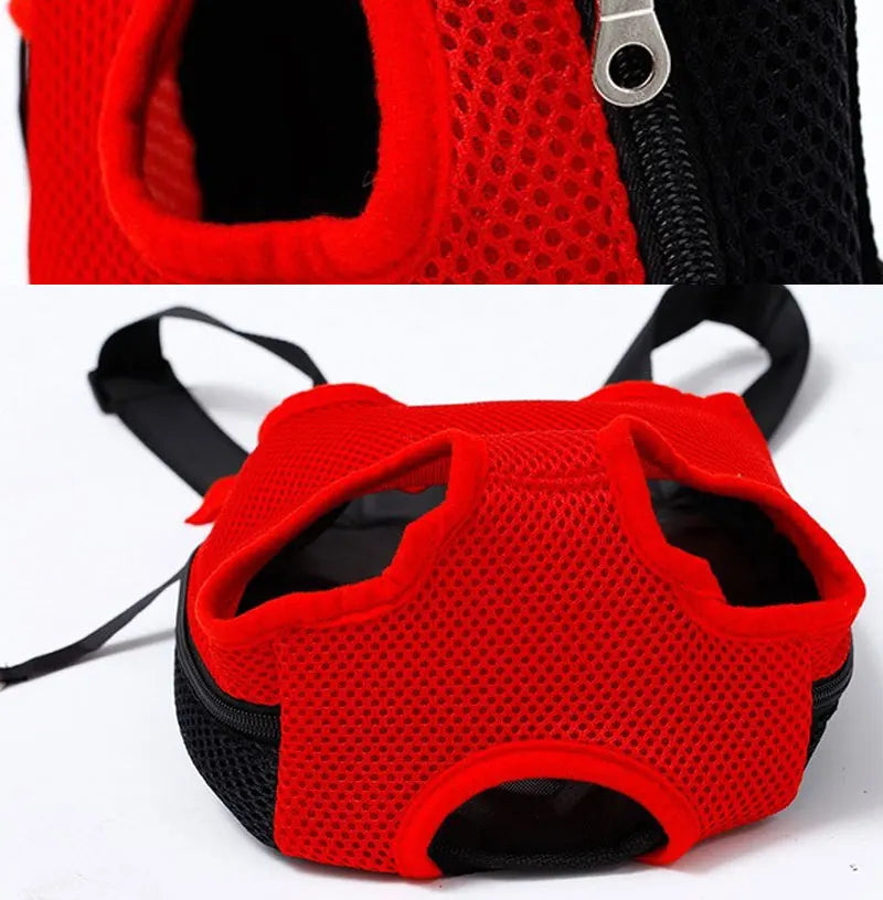 Double Shoulder Breathable Portable Travel Pet Carrier Backpack Mesh Carrier Breathable Shoulder Handle Bags for Small Dog Cats