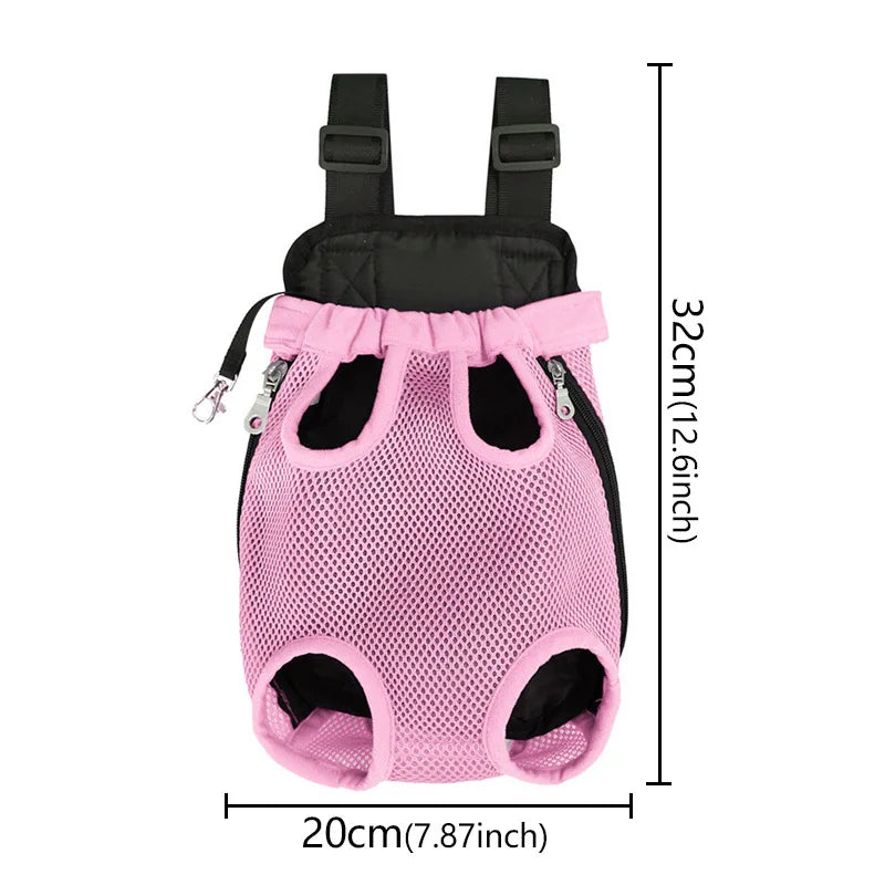 Double Shoulder Breathable Portable Travel Pet Carrier Backpack Mesh Carrier Breathable Shoulder Handle Bags for Small Dog Cats