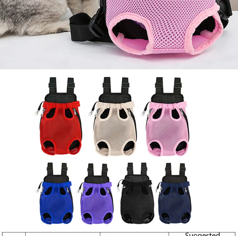 Double Shoulder Breathable Portable Travel Pet Carrier Backpack Mesh Carrier Breathable Shoulder Handle Bags for Small Dog Cats