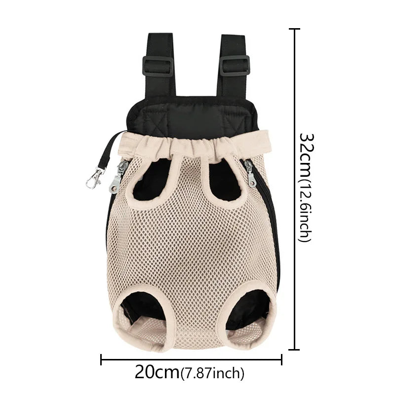 Double Shoulder Breathable Portable Travel Pet Carrier Backpack Mesh Carrier Breathable Shoulder Handle Bags for Small Dog Cats