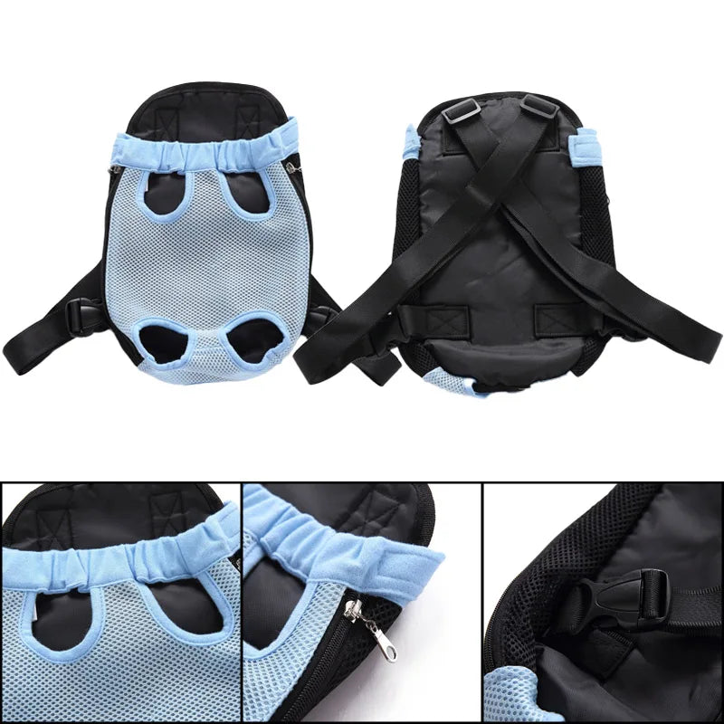 Double Shoulder Breathable Portable Travel Pet Carrier Backpack Mesh Carrier Breathable Shoulder Handle Bags for Small Dog Cats