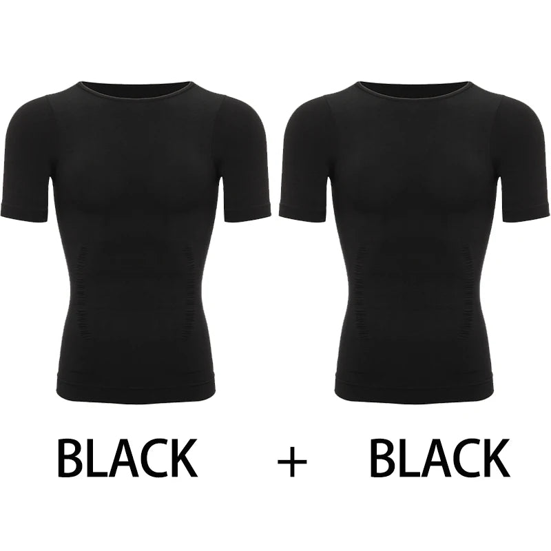 1/2 PCS Men Body Shaper T-Shirt Slimming Shapewear Corrective Posture Belly Control Compression Man Modeling Underwear Corset