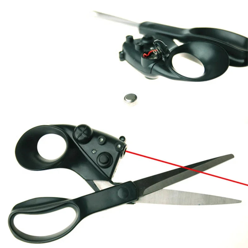 Laser Guided Scissors Fabric Cutting Straight Line Guide Sewing DIY Craft Tool