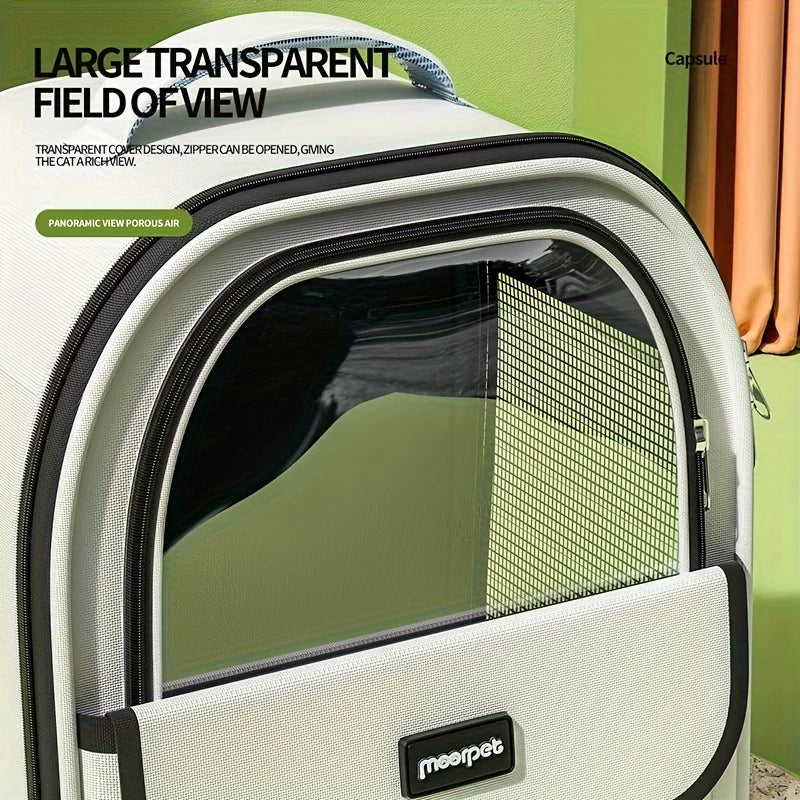 Pet Carrier Backpack, Going Out Large Cat Backpack Transparent Space Capsule Breathable Portable Bag Backpack Cat Dog Supplies